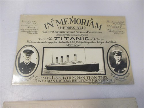 Lot 101 - Edith Cavell silk front card (1915); Titanic...