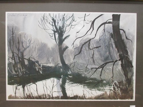 Lot 259 - John Cooke, a pair of watercolours. a pond at...
