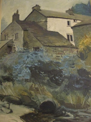Lot 224 - John Cooke, Welsh farm house, signed top right,...