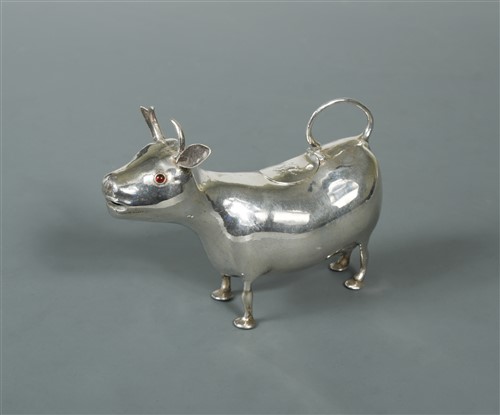 Lot 506 - A continental metalwares Schuppe style cow creamer