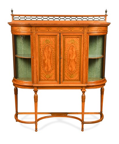 Lot 399 - An Edwardian satinwood display cabinet by Maple & Co