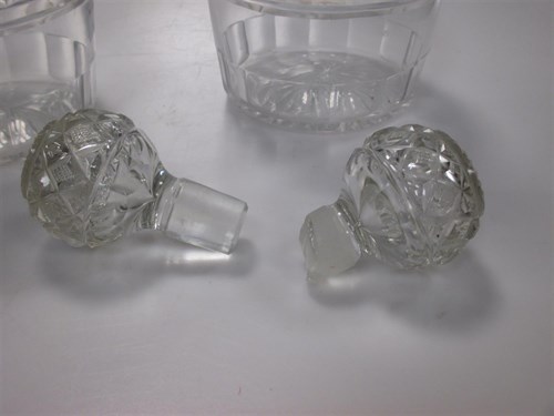 Lot 20 - A pair of Regency cut glass ring neck...