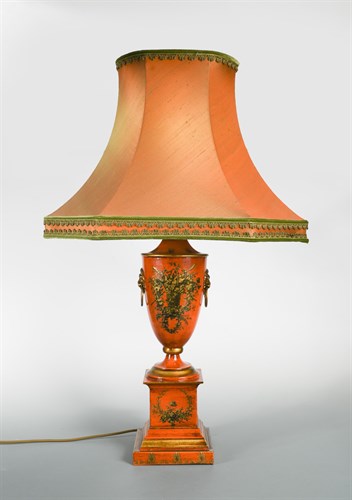 Lot 195 - A modern brass Bouillotte style table lamp