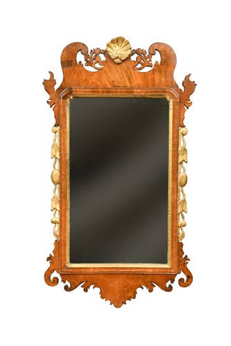 Lot 320 - An 18th century fret framed wall mirror