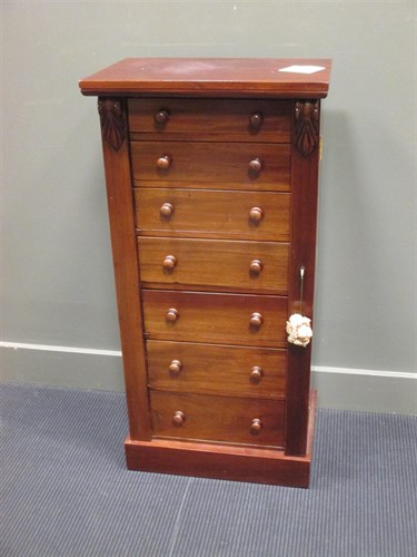 Lot 403 - A 19th century mahogany Wellington chest of...