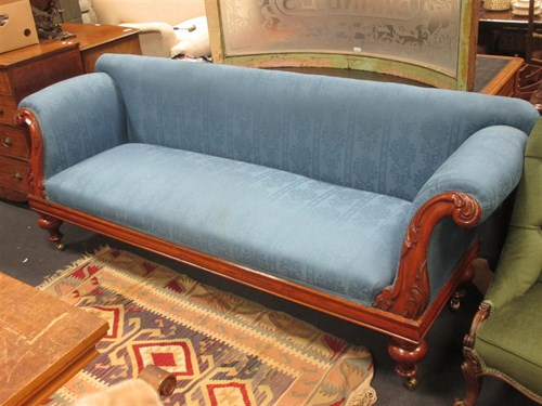 Lot 349 - A William IV mahogany frame sofa, upholstered...