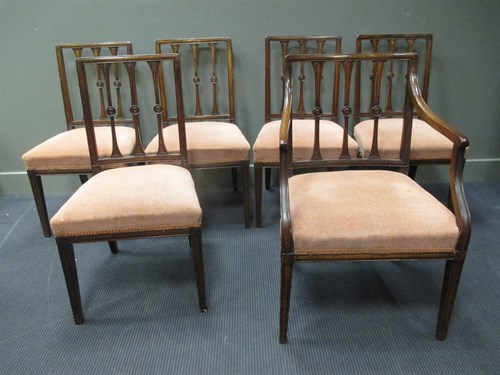 Lot 351 - Six Regency mahogany dining chairs including...