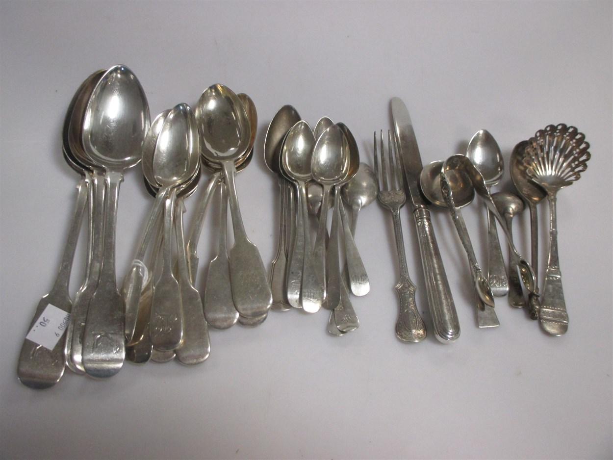 Lot 202 - A collection of assorted silver flatware