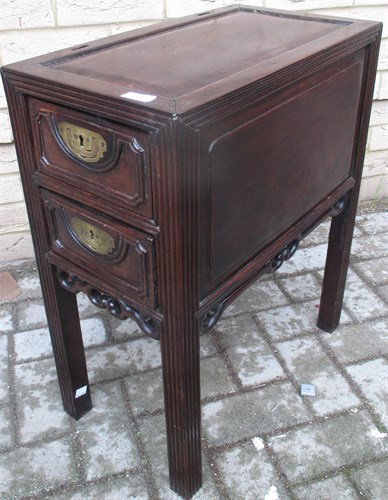 Lot 418 - Korean rosewood side cabinet, 62 x 51 x 28cm