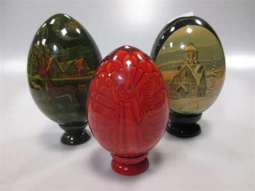 Lot 25 - Various Russian painted eggs, all 20th century...