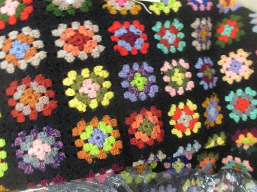 Lot 81 - Two multi-coloured crochet bedcovers