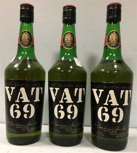 Lot 116 - Scotch Whisky, VAT 69 (older bottling), 3 bottles