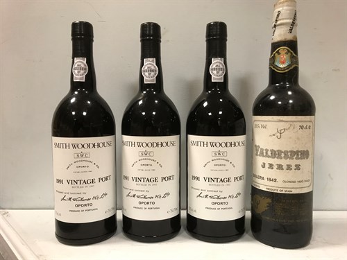 Lot 83 - Smith Woodhouse vintage port 1991, 3 bottles;...