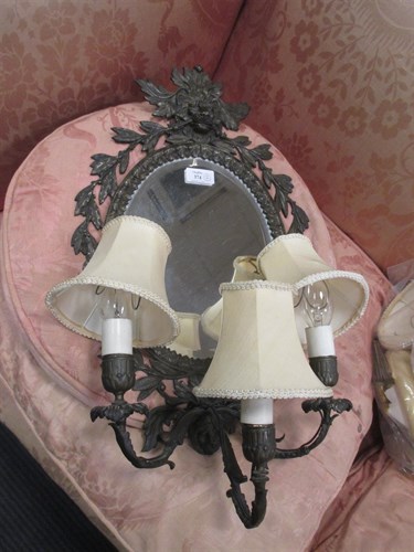 Lot 374 - A pair of girandole with shades