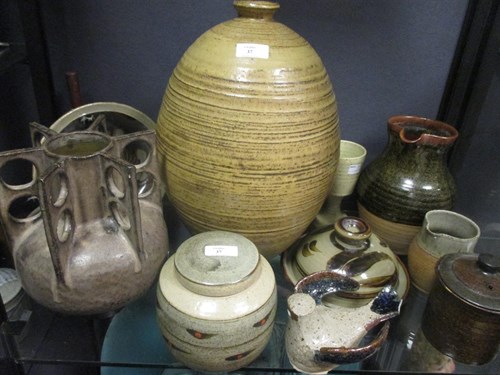 Lot 37 - A Lowerdown Pottery jar and cover and various...