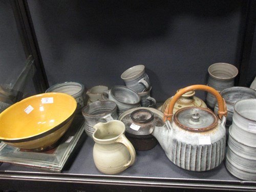 Lot 43 - A studio pottery teaset, two staffordshire...