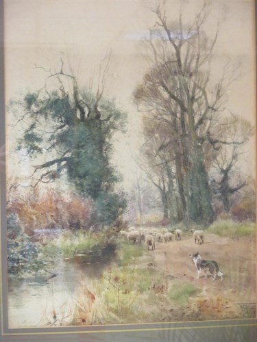 Lot 222 - H C Fox (British, 19th Century), Sheepdog and...