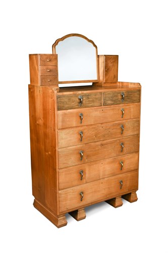 Lot 109 - Peter Waals (1870-1937), a good cedar lined walnut dressing chest, designed by Hugh Greville Castle Spencely, circa 1930