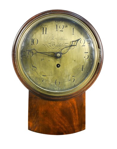 Lot 294 - A 19th century mahogany drop dial wall timepiece