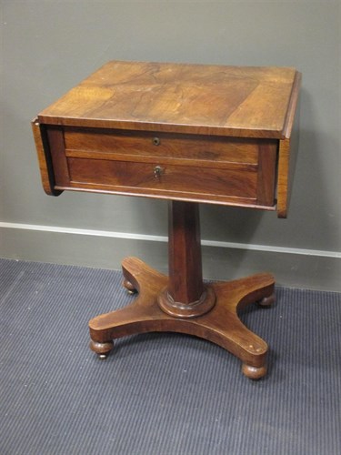 Lot 298 - A William IV rosewood work table, 75 x 90 x 43cm