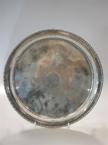Lot 140 - A Chester silver salver, 17ozt