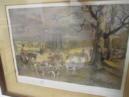 Lot 244 - Lionel Edwards signed print, Dunmow engraving,...