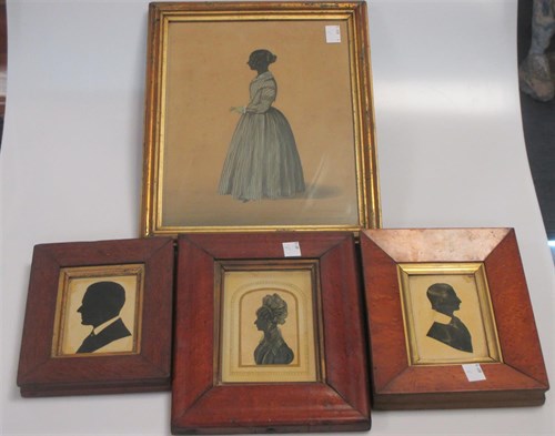 Lot 97 - A collection of silhouette portraits, six 19th...