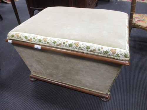 Lot 349 - A late Victorian upholstered box ottoman stool,...