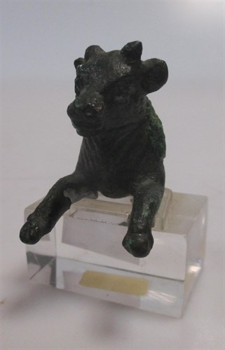 Lot 98 - A Bronze fragment of a Bull, possibly Roman,...