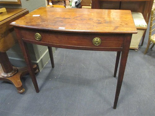 Lot 297 - A 19th century mahogany bow front side table...