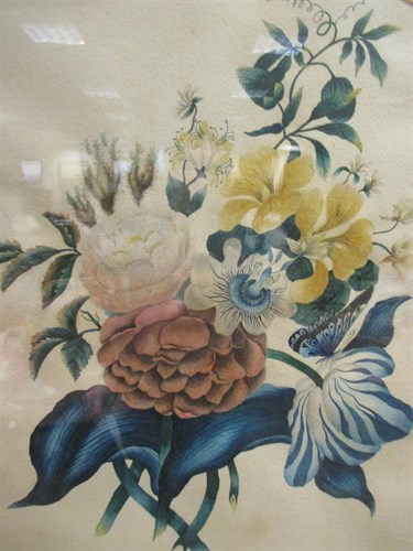 Lot 183 - A pair of mid-19th century floral studies,...