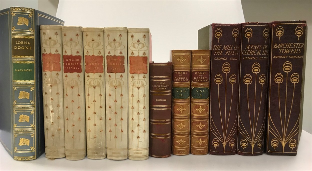 Lot 144 - Bindings. Three vols. with covers by Talwin...