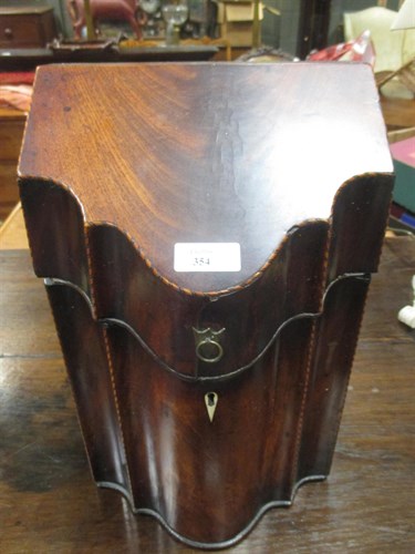 Lot 354 - A George III mahogany knife box converted for...
