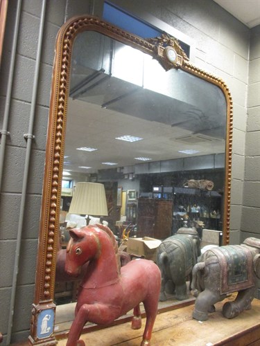 Lot 427 - A 19th century overmantle gilt mirror with...