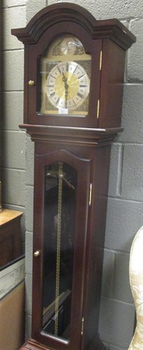 Lot 274 - A modern chiming Grandmother clock, dial...