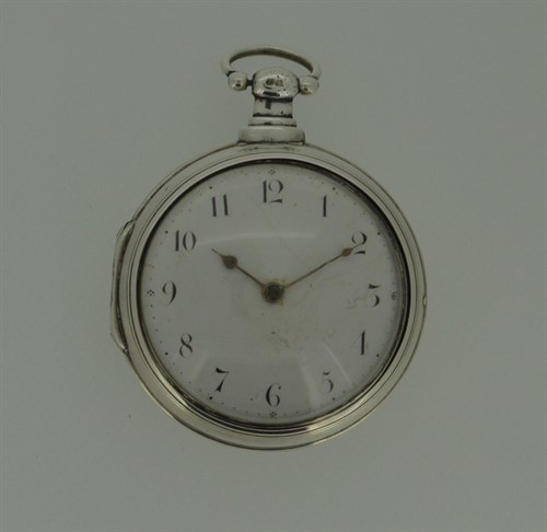Lot 180 - T Spencer - A George III silver pair cased pocket watch