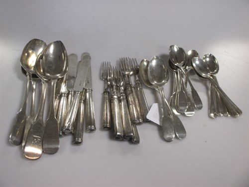 Lot 216 - An assortment of silver flatware, including...