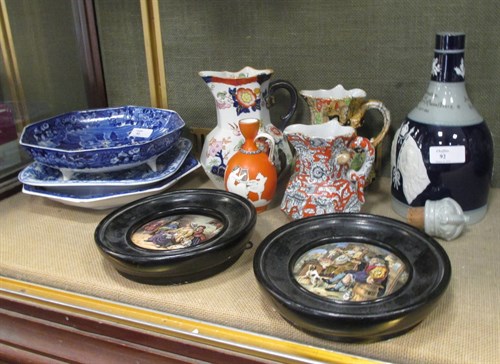 Lot 92 - A ceramic Coronation flask 1911, various small...