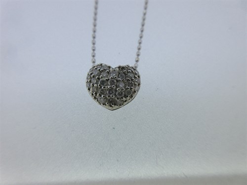 Lot 294 - A diamond set heart shaped pendant and chain