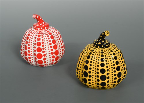 Lot 35 - Yayoi Kusama (Japanese, born 1929), a Red and Yellow Pumpkin, 2016
