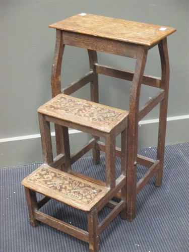 Lot 365 - A set of oak folding steps
