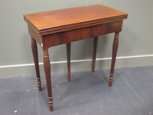 Lot 366 - A 19th century mahogany foldover top card...