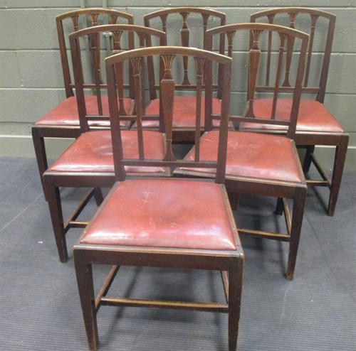 Lot 343 - Set of six George III mahogany dining chairs...