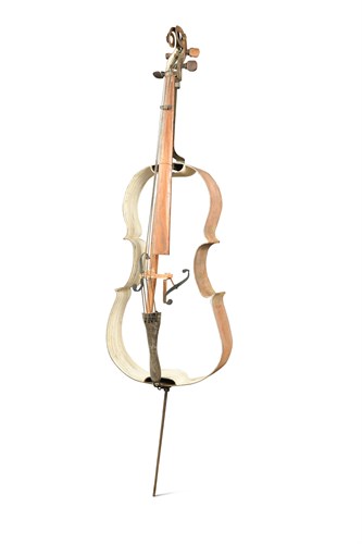 Lot 25 - Nicholas Juett, (British, 20th century), Cello, after Kodie Op. 8, a skeletonised steel scultpure of a cello