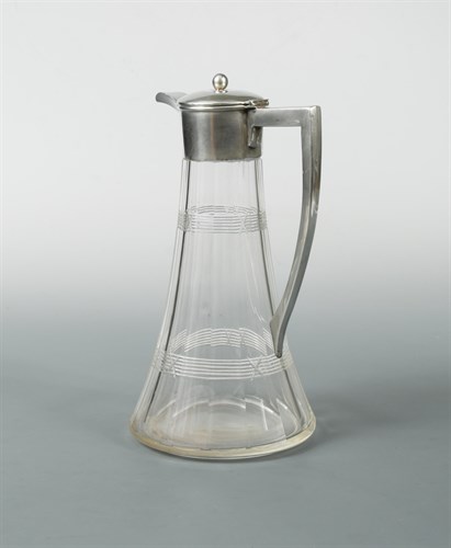 Lot 111 - A George V silver mounted cut glass claret jug