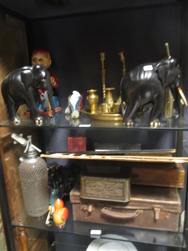 Lot 118 - Two pairs of African hardwood elephants...