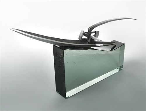 Lot 31 - Jonathan Clarke, (British, born 1961), This is the Life!, a sand cast aluminium and Murano glass sculpture, 2005