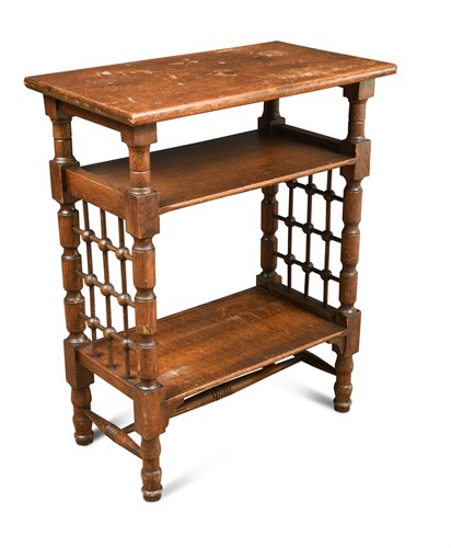 Lot 90 - Liberty & Co., an oak etagere designed by Leonard Wyburd