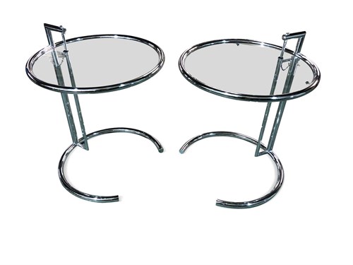 Lot 131 - After Eileen Gray, a pair of E1027 adjustable side tables