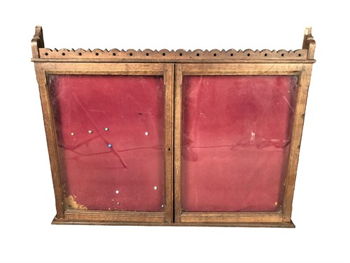 Lot 87 - A 19th century Gothic style glazed oak notice board